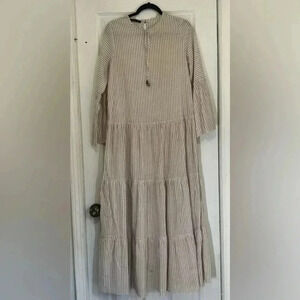 Tavin women’s Maxi striped dress flare sleeves , tiered Sz 6‎